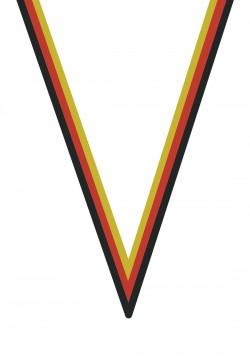 Ruban Médaille  Noir/Rouge/Jaune  : 6061