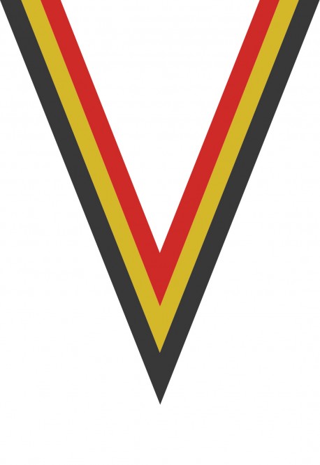 Ruban Médaille  Noir/Jaune/Rouge : 6058